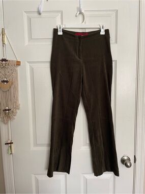 Vintage Necessary Objects Juniors Medium Dark Olive/Brown Suede-Look Pants